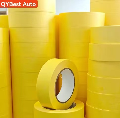 High temperature automotive green/yellow /white /orange  crepe paper refinish painters masking tape for car automotive painting 